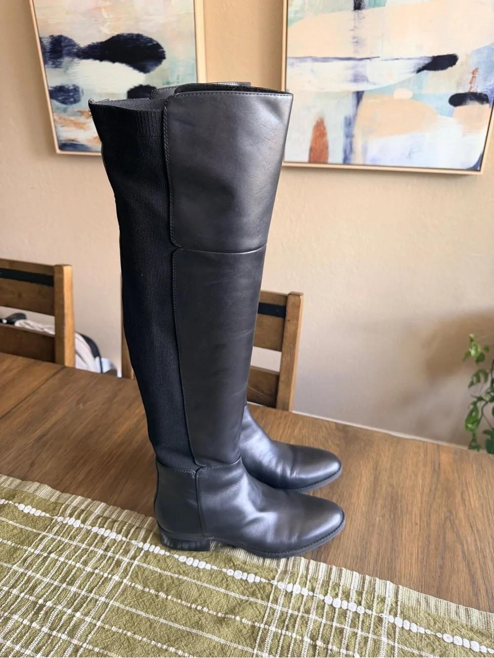 Sam Edelman Posie Over-the-Knee Black Leather Women's Boots
